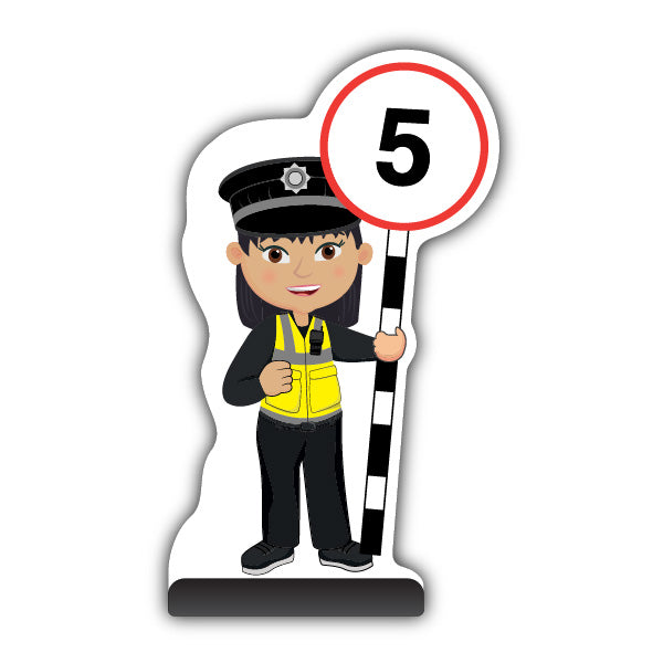 Police Officer Cut Out Pavement Sign – PC Lin – 5 mph