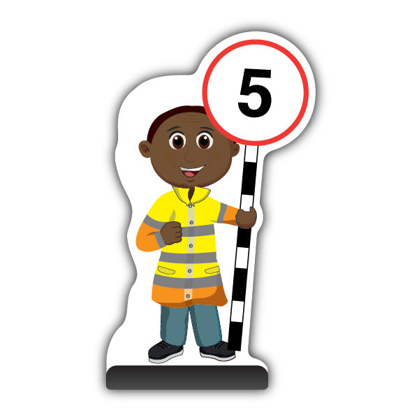 Lollipop Person Cut Out Pavement Sign – Omari – 5 mph