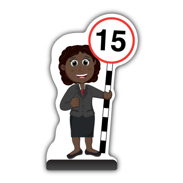 Teacher Cut Out Pavement Sign – Ms Simmons – 15 mph