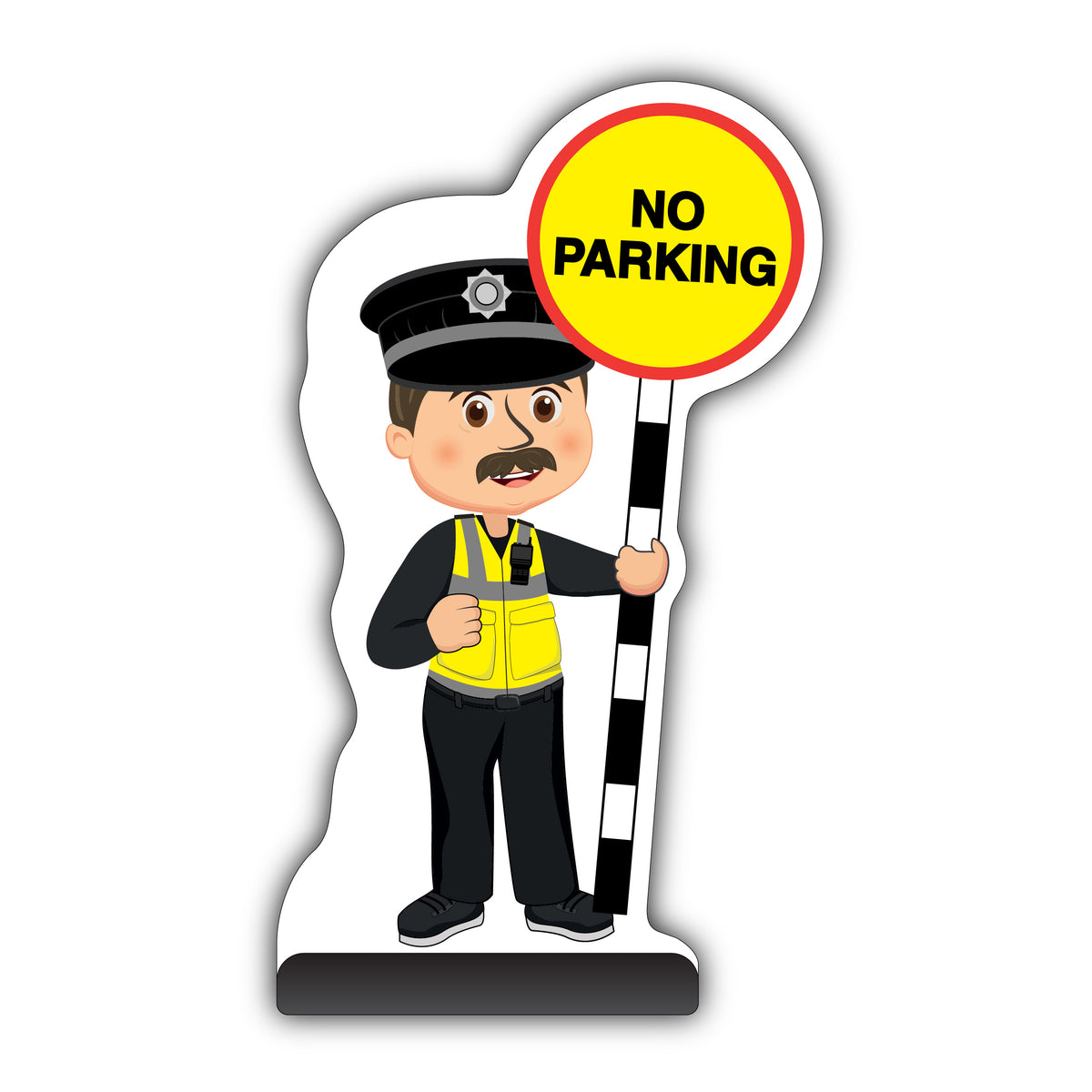 Police Officer Cut Out Pavement Sign – PC Williams – No Parking