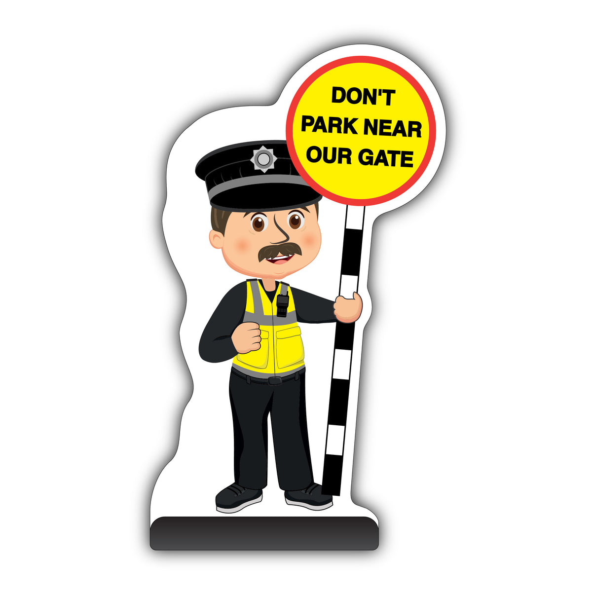 Police Officer Cut Out Pavement Sign – PC Williams – Don't Park Near Our Gate