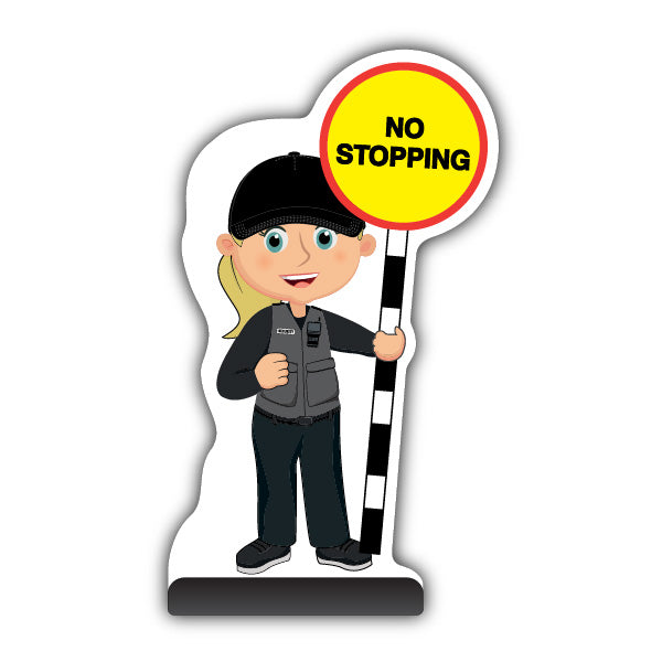 Security Guard Cut Out Pavement Sign – Grace – No Stopping