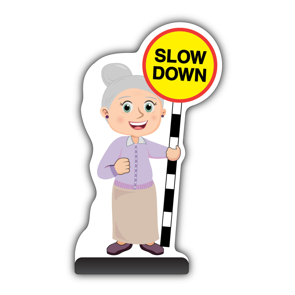 Senior Citizen Cut Out Pavement Sign – Joan – Slow Down