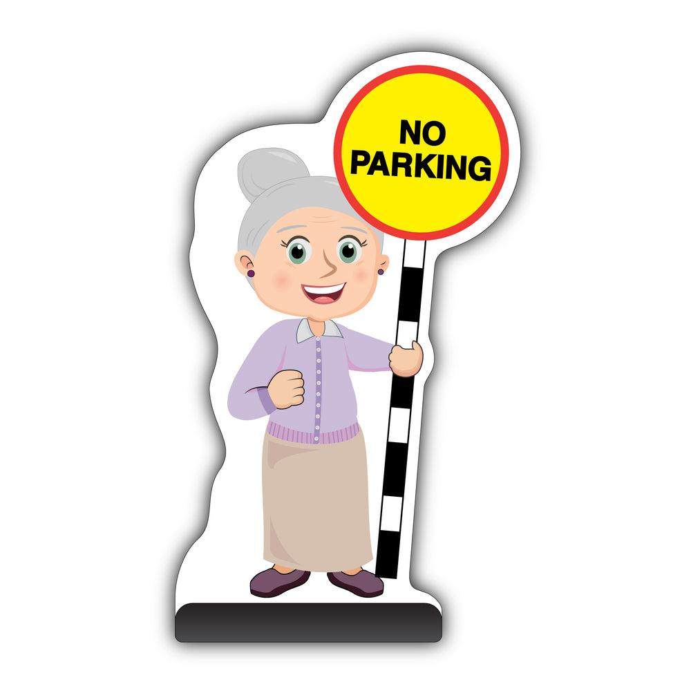Senior Citizen Cut Out Pavement Sign – Joan – No Parking