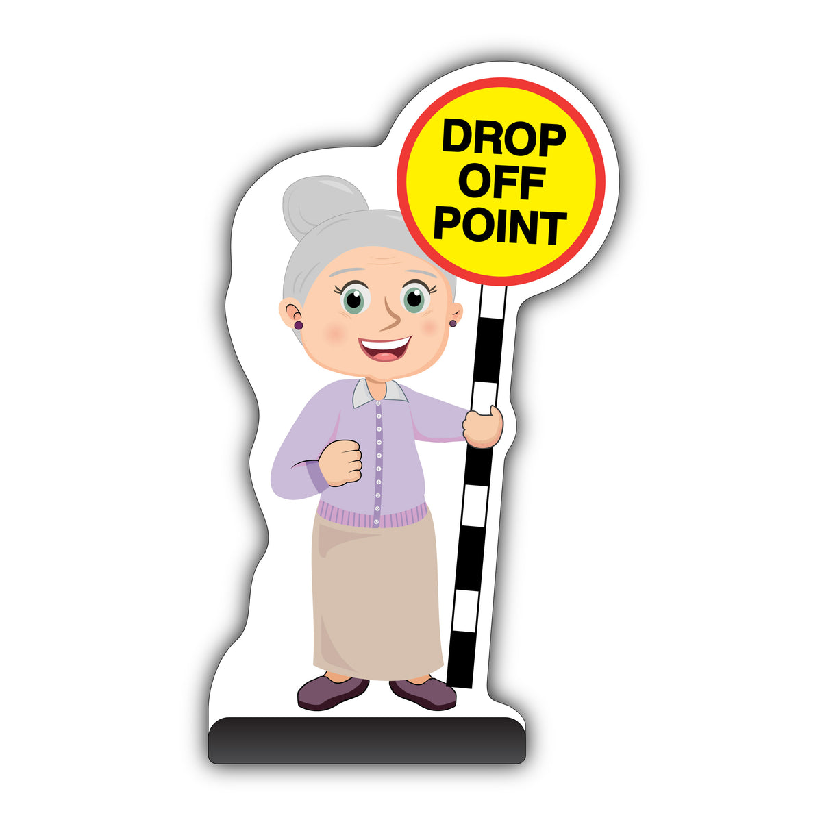 Senior Citizen Cut Out Pavement Sign – Joan – Drop Off Point