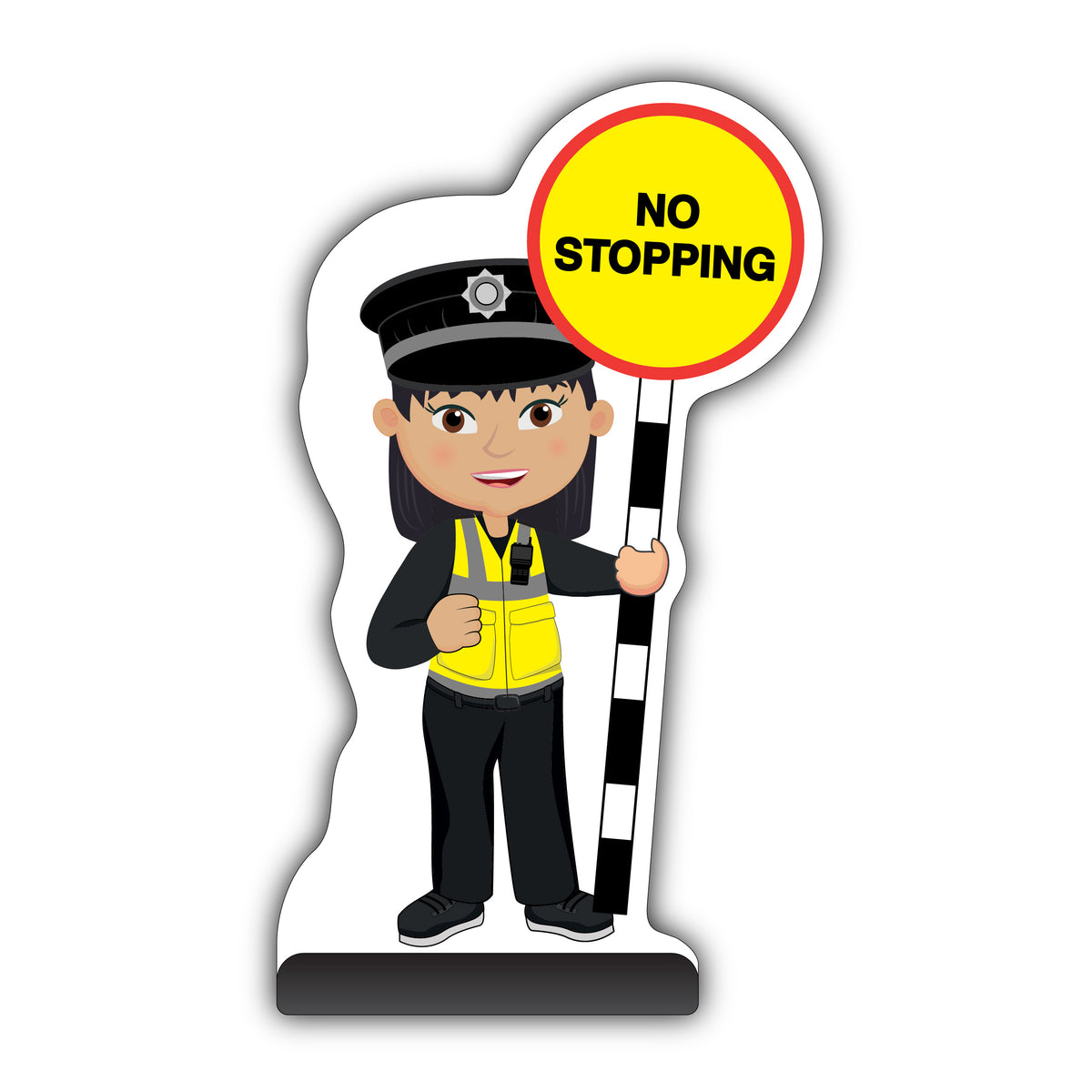 Police Officer Cut Out Pavement Sign – PC Lin – No Stopping