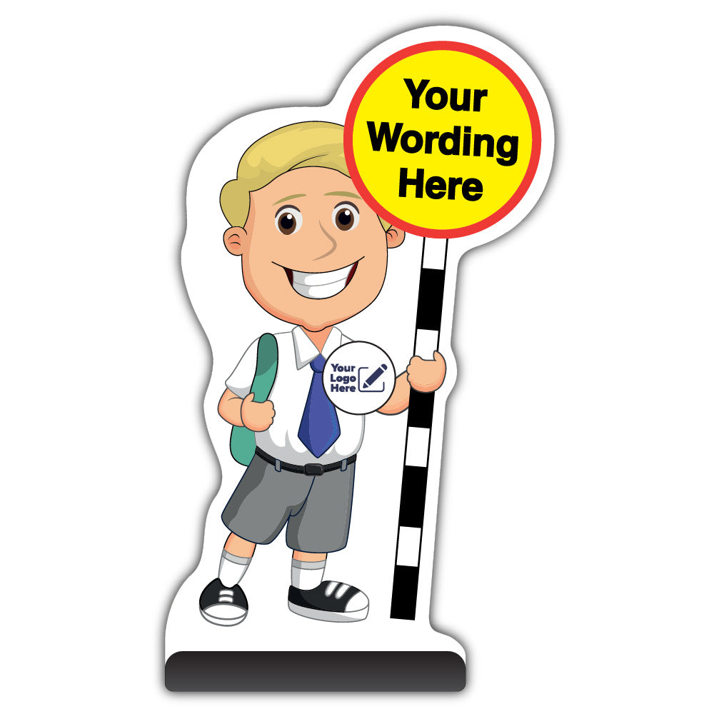 Custom Kid Cut Out Pavement Sign – Finn – Add Your Logo