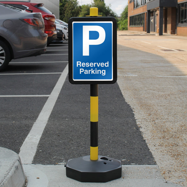 Temporary Signpost – Reserved Parking – Blue Parking – Blue