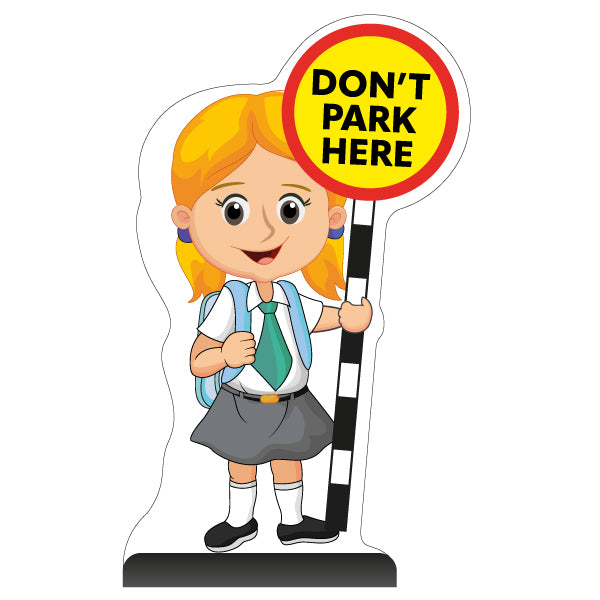 School Kid Cut Out Pavement Sign – Jess – Don't Park Here