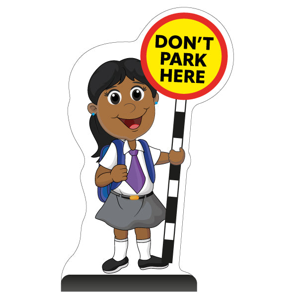 School Kid Cut Out Pavement Sign – Ruby – Don't Park Here