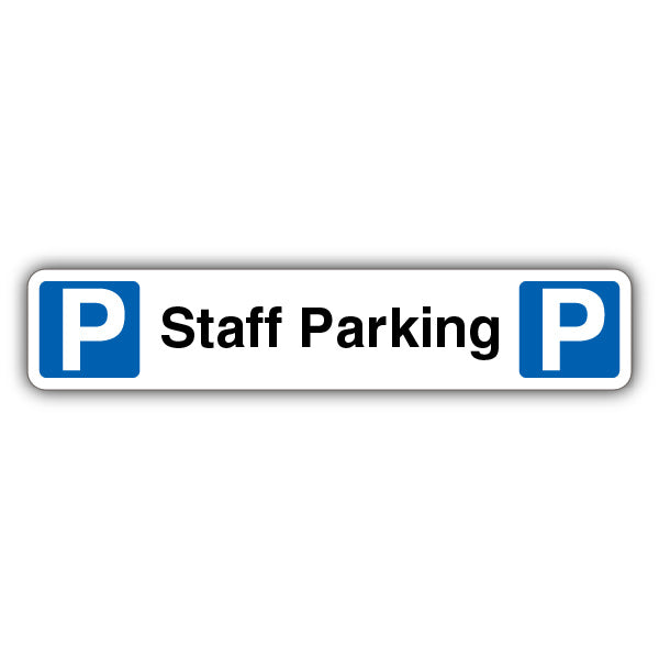 Staff Parking – Dual Symbol Mandatory Blue Parking – Kerb Sign
