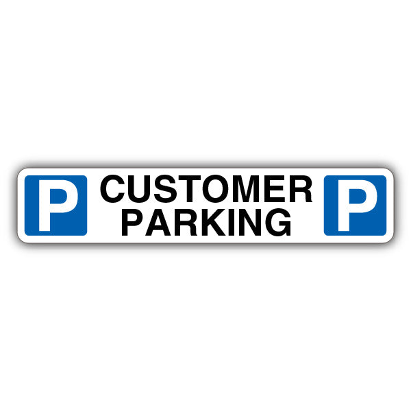 Customer Parking – Dual Symbol Mandatory Blue Parking – Kerb Sign