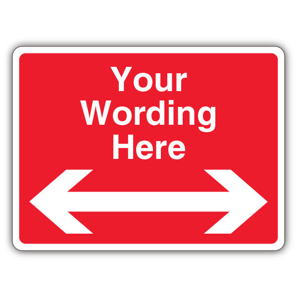 Custom Text – Red Prohibitory – Arrow Left/Right – Landscape