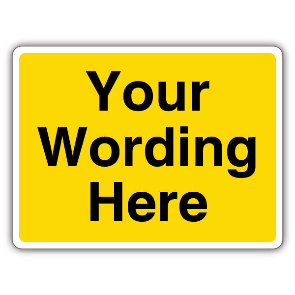Custom Text – Yellow Warning – Landscape