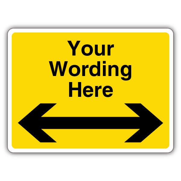 Custom Text – Yellow Warning – Arrow Left/Right – Landscape