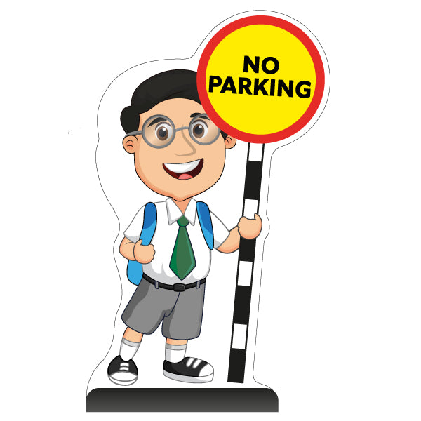 School Kid Cut Out Pavement Sign – Liam – No Parking
