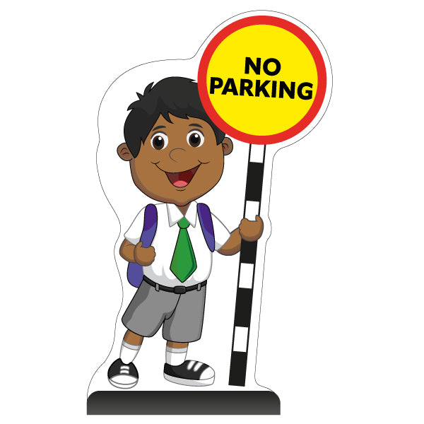 School Kid Cut Out Pavement Sign – Kamal – No Parking