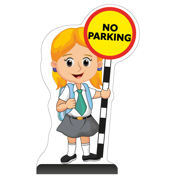 School Kid Cut Out Pavement Sign – Jess – No Parking