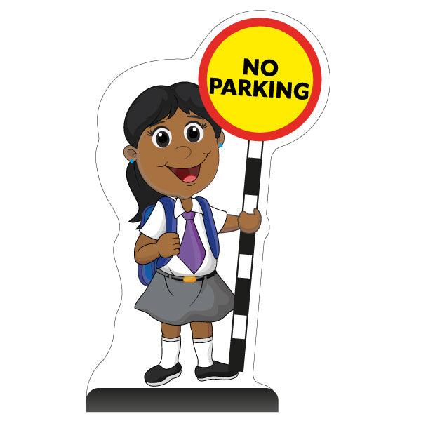 School Kid Cut Out Pavement Sign – Ruby – No Parking