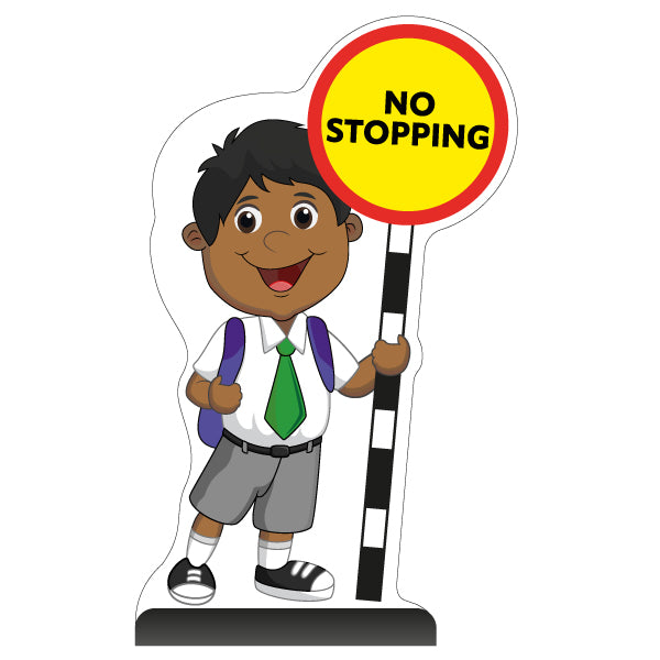 School Kid Cut Out Pavement Sign – Kamal – No Stopping