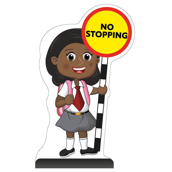 School Kid Cut Out Pavement Sign – Naomi – No Stopping