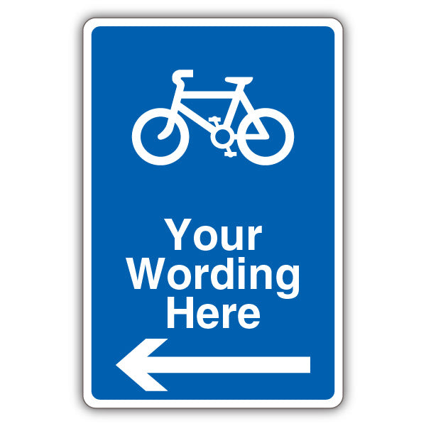 Custom – Mandatory Cycle Parking – Blue – Arrow Left