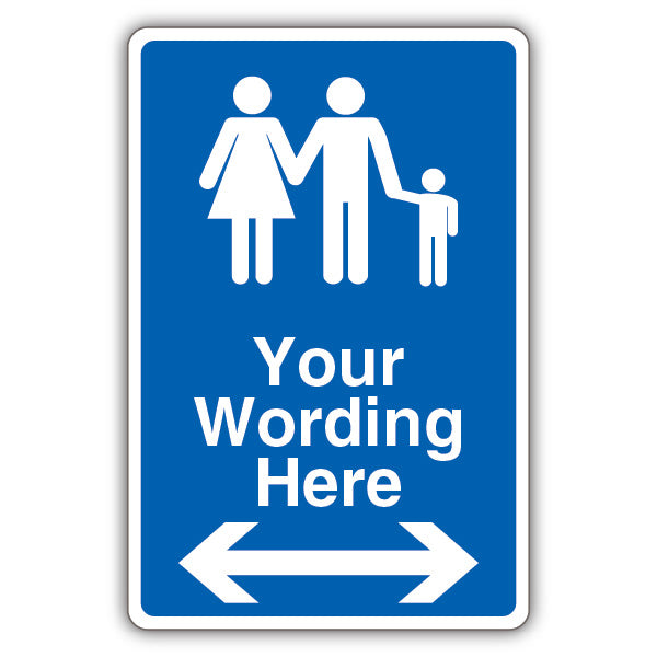 Custom – Mandatory Family Parking – Blue – Arrow Left/Right