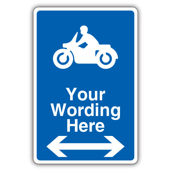 Custom – Mandatory Motorcycle Parking – Blue – Arrow Left/Right