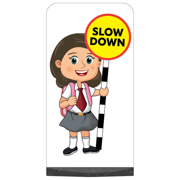 School Kid Flat Panel Pavement Sign – Mollie – Slow Down