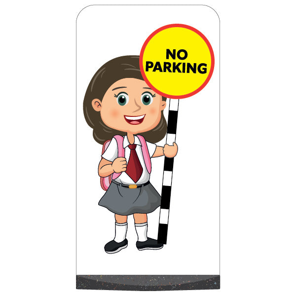 School Kid Flat Panel Pavement Sign – Mollie – No Parking