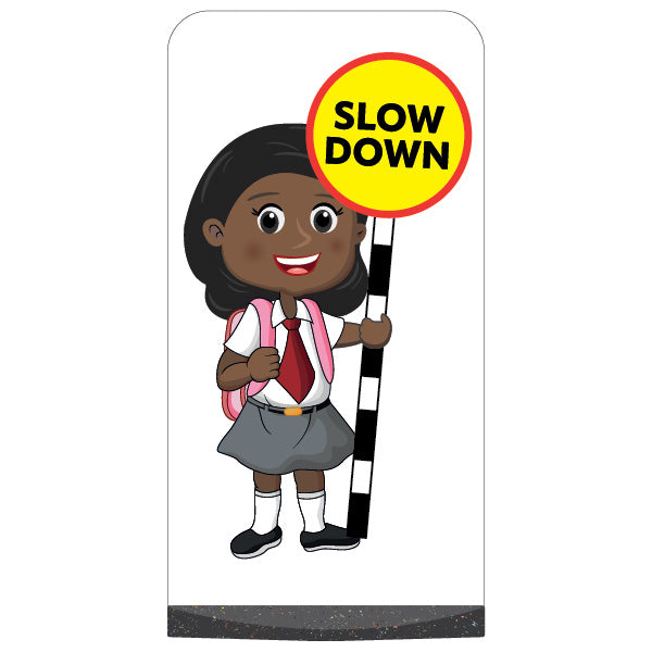 School Kid Flat Panel Pavement Sign – Naomi – Slow Down