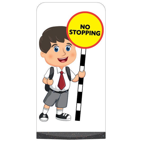 School Kid Flat Panel Pavement Sign – Charlie – No Stopping