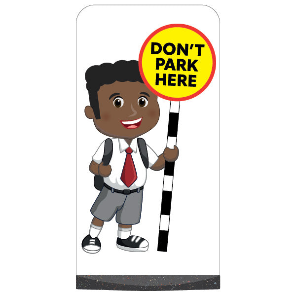 School Kid Flat Panel Pavement Sign – Toby – Don't Park Here