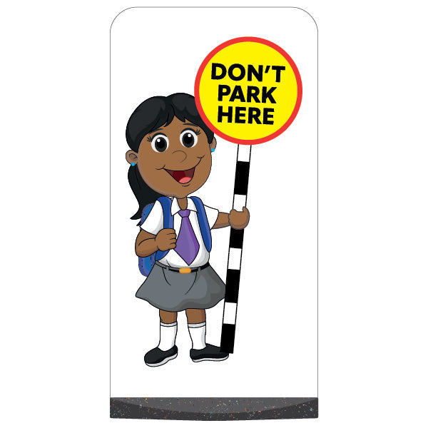 School Kid Flat Panel Pavement Sign – Ruby – Don't Park Here