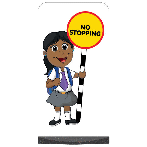 School Kid Flat Panel Pavement Sign – Ruby – No Stopping
