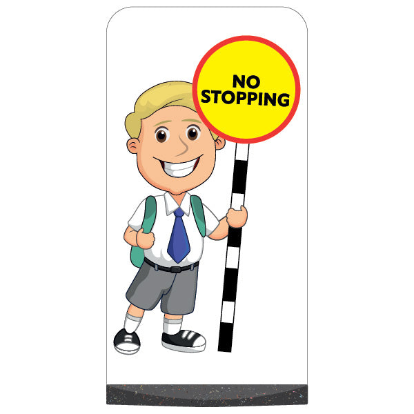 School Kid Flat Panel Pavement Sign – Finn – No Stopping