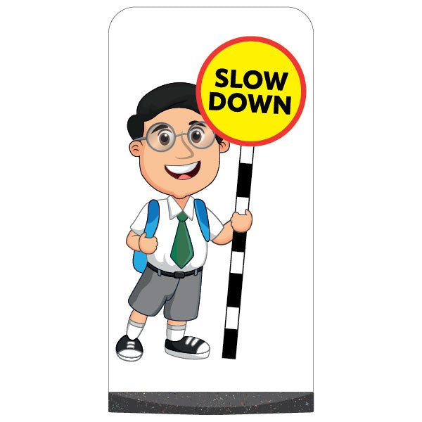 School Kid Flat Panel Pavement Sign – Liam – Slow Down