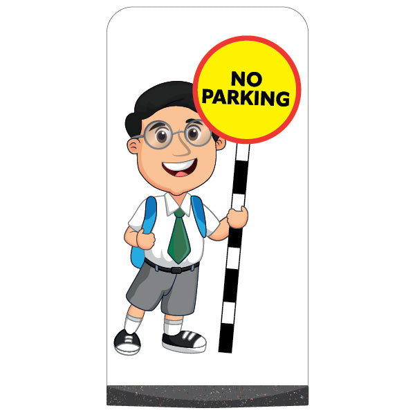 School Kid Flat Panel Pavement Sign – Liam – No Parking