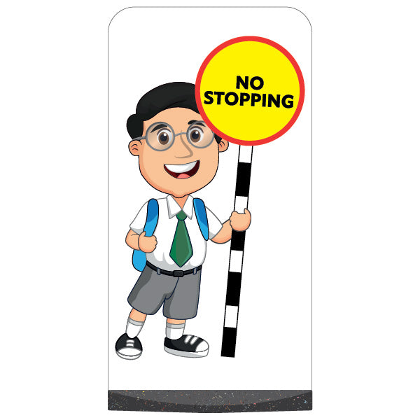 School Kid Flat Panel Pavement Sign – Liam – No Stopping