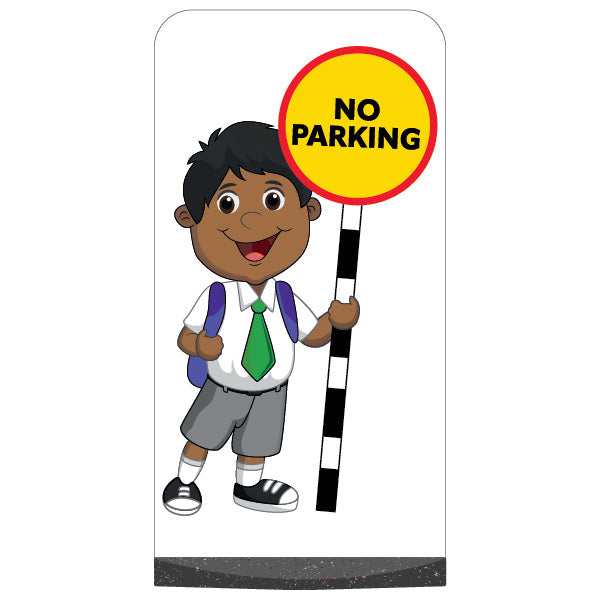 School Kid Flat Panel Pavement Sign – Kamal – No Parking