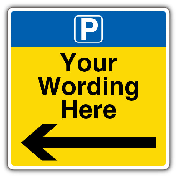 Custom – Mandatory Blue Parking – Arrow Left – Square