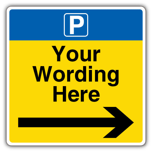 Custom – Mandatory Blue Parking – Arrow Right – Square