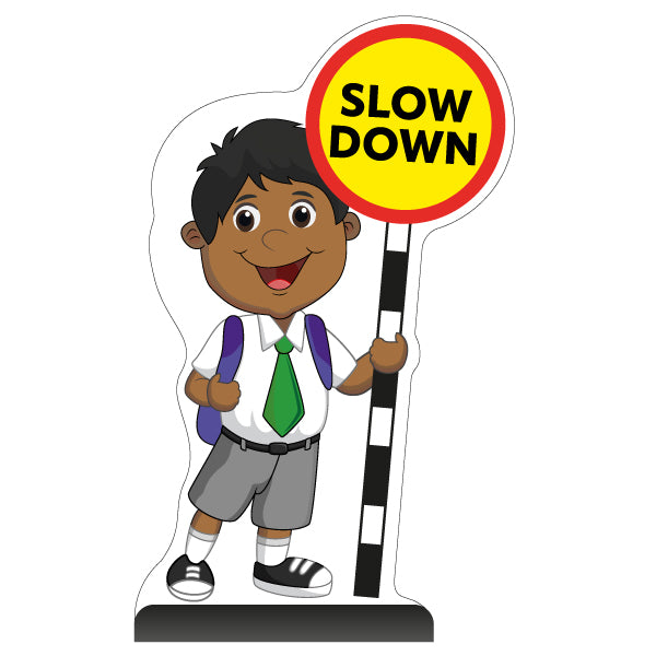 School Kid Cut Out Pavement Sign – Kamal – Slow Down