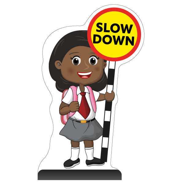 School Kid Cut Out Pavement Sign – Naomi – Slow Down