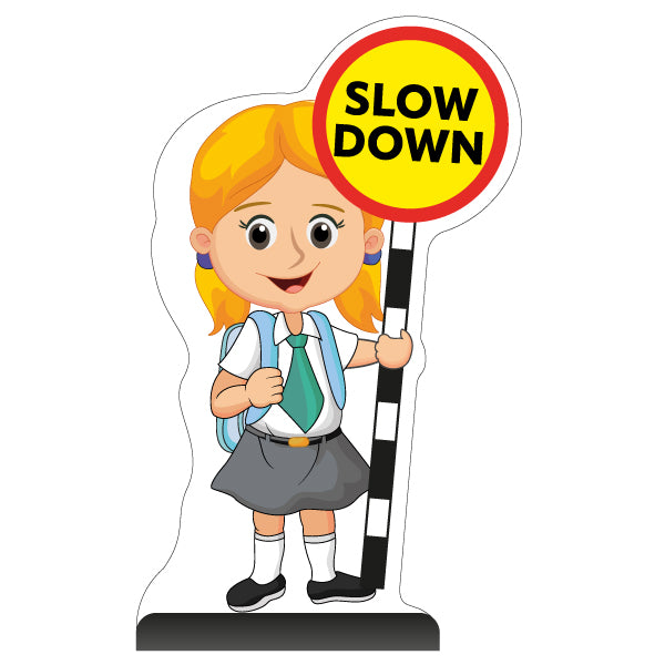 School Kid Cut Out Pavement Sign – Jess – Slow Down