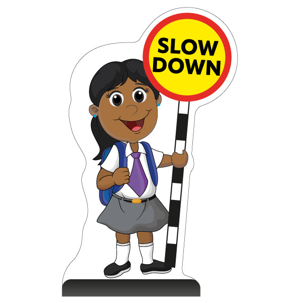 School Kid Cut Out Pavement Sign – Ruby – Slow Down