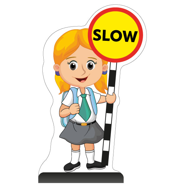 School Kid Cut Out Pavement Sign – Jess – Slow